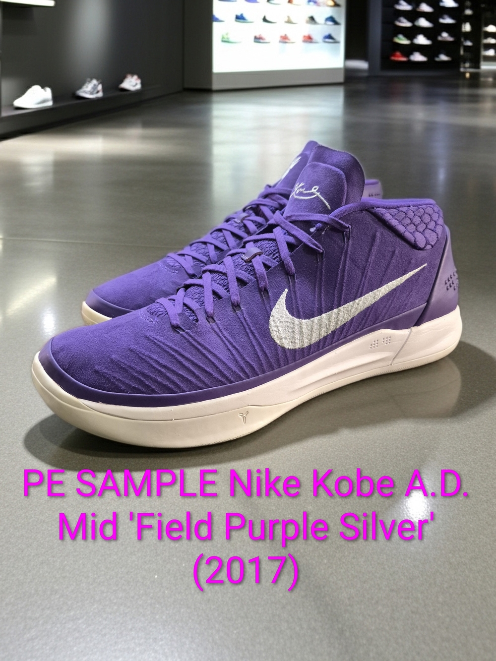 SAMPLE Nike Kobe A.D. Mid "Field Purple/Silver" (2017) Mens 15.5 Worn Once